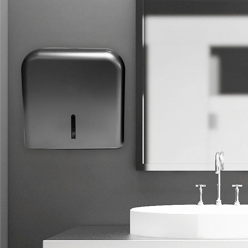 Silver Wall Mount Paper Towel Dispenser Commercial Hand Towel Holder For Bathroom Kitchen - Image 4